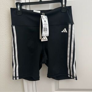 Adidas Black Shorts with White Stripes